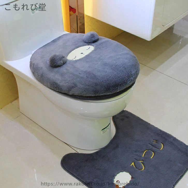 樂天商城 - うさぎ トイレ用品 便座カバー マット カバー 厚手 3点セット ひつじ 蓋カバー 厚め フタカバー ウサギ トイレマット ヒツジ 便座