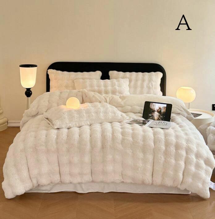 シングル 秋冬 ボックスシーツ/フラ ふわふわ フェイクファーモコモコ フランネル 3点4点セット 厚手 ..