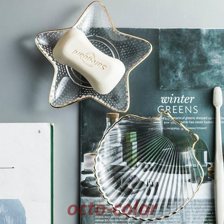 日用品雑貨 サニタリー 洗面所 バスルーム ソープディッシュ ヒトデ 貝殻 クリア シンプル きれいめ クリア ゴールドリラックス 27]