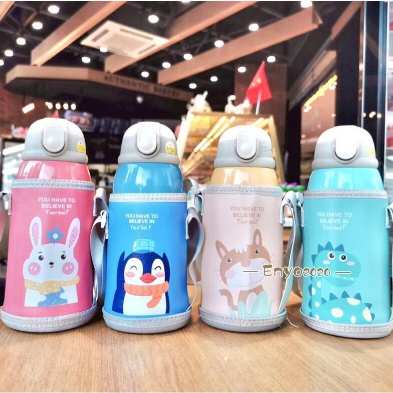 樂天商城 - 水筒 キッズ ステンレス コップ 保温 保冷 子供 こども用 ポーチ付き ショルダー紐 コップ付き 2way 600ml 軽量 ボトル 男の子 幼稚園 保育園 通学