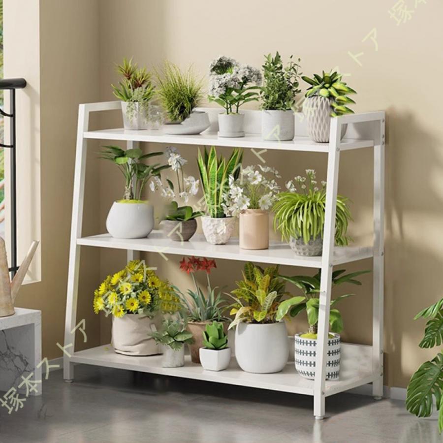 Flower Stand - 花台 フラワースタンド アイアン 3段 プランタースタンド 鉢植え スタンド 園芸ラック フラワーラック 植物棚 盆栽棚 ガーデンラック 屋外 室内 花棚
