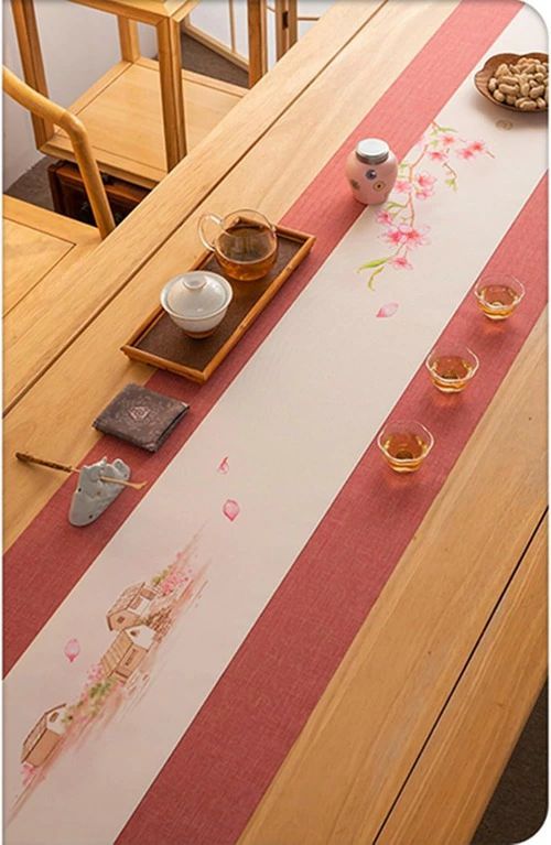 テーブルランナー ランチョンマット 防水 中国風 おしゃれ 紅葉柄 花柄 テーブルセンター オックスフォード布 撥水 軽量 テーブルカバー レストラン 気分転換 オールシーズン 柄1