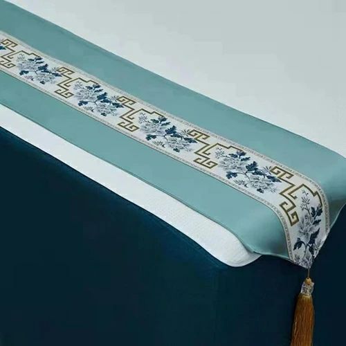 テーブルランナー 中国風 シンプル 刺繍 レトロ フリンジ テーブルセンター 防塵 食卓ランナー 軽量 食卓カバー 長机用 家庭用 パーティー インテリア 気分転換 オールシーズン ライトグリーン