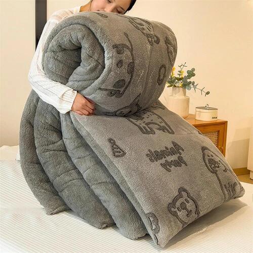 掛けふとん シングル ダブル シープボア調 厚手 2枚合わせ 1.5*2.0m 2.5kg 総柄 寮用 冬用掛け布団 肌掛け布団 保温力UP 暖かい 洗える 毛玉なし 吸湿 防臭 北欧 雲に包まれる