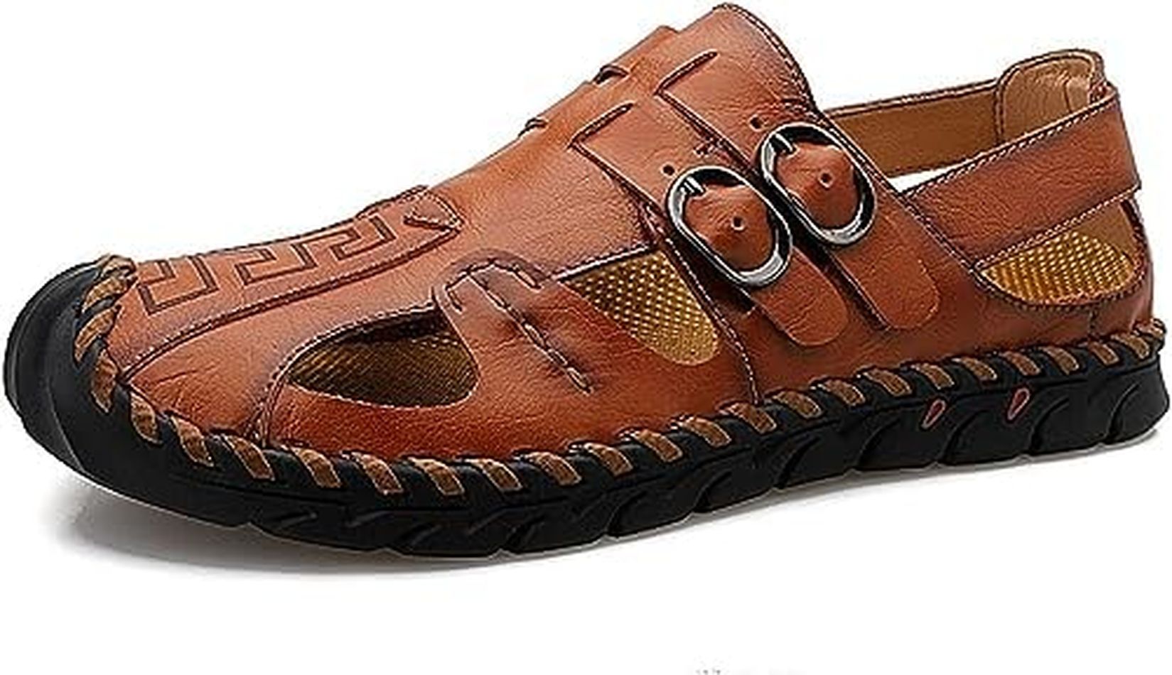 サンダル メンズ 夏サンダル レザーサンダル 登山サンダル 運転用サンダル 本革 メンズ アウトドアサンダル さんだる 滑りにくい 排水 外履きサンダル つま先保護 川遊び 旅行 海辺 紳士サンダル