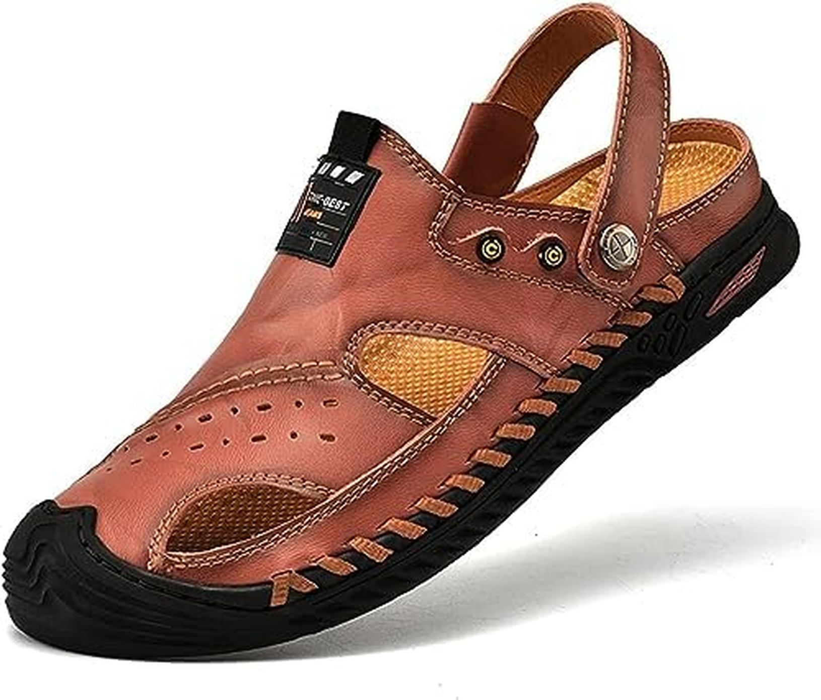 サンダル メンズ ドライビングシューズ メンズ 夏サンダル 外用サンダル メンズ レザーサンダル 運転用サンダル 登山サンダル 本革 アウトドアサンダル さんだる つま先保護 スニーカーサンダル 水陸
