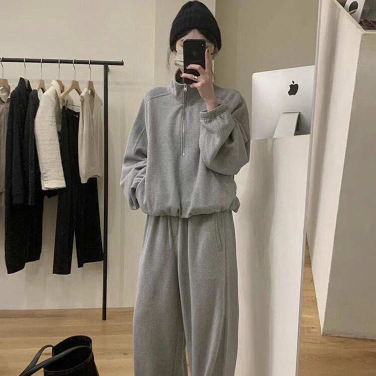 シンプル ゆった 韓国風 40代 部屋着 運動着 30代 女子 カジュアル 20代 10代 お出かけ ルームウェア 無地 上下セット