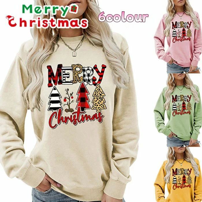 クリスマス トレーナー レディース プリント tシャツ ゆったり コスプレ 衣装 パーカー 長袖 人気 プルオーバー 面白い コスチューム ト