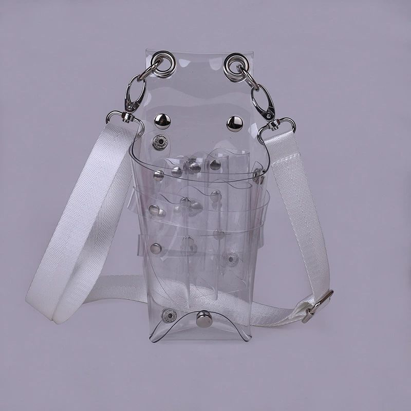 シザーケース シザーバッグ ハサミ7丁 挿し 男女兼用 メンズ レディース クリア 透明 ショルダーバッグ 斜めがけ ポシェット トリ(4.0)