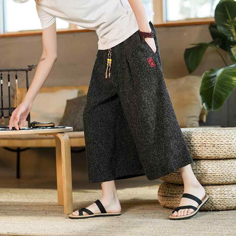 Rakuten - メンズ ファッション 服 男性用 オシャレ シンプル 大人 かっこいい 大きいサイズ ストリート 紳士服 リネン パンツ 夏 カジュアル 八分