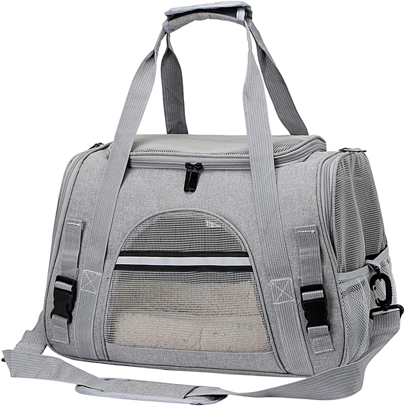 ペット旅行用キャリーバッグ ポータブル猫と犬のバッグ 折りたたみ式旅行用キャリー 耐久性に 旅行用ペットバッグ メッシュウィンドウ ジッパー付き 簡単に収納可能 小さなペット ハイキング アウトドア旅行に最適