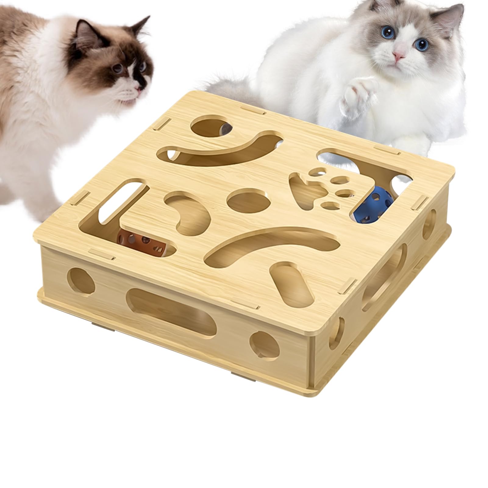 樂天商城 - 猫パズルおもちゃ - インタラクティブメンタル刺激プレイボックス - 鈴付きインタラクティブおもちゃ 退屈解消 メンタルエクササイズ 室内飼いペット向け