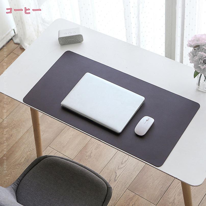 デスクマット 両面使える テーブルクロス PUレザー製 拭ける 防水 防汚 キーボードマット 大型 マウスパッド 事務所 学習机 専用デスクマット 厚さ1.8mm 机マット 子供 デスクマット パソコン マット 撥水 傷や汚れに強い holosbird-goods1