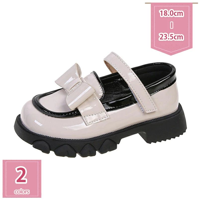 500円OFFクーポン フォーマルシューズフラット パンプス 蝶結び 無地 マジックテープ ラウンドトゥシュ..