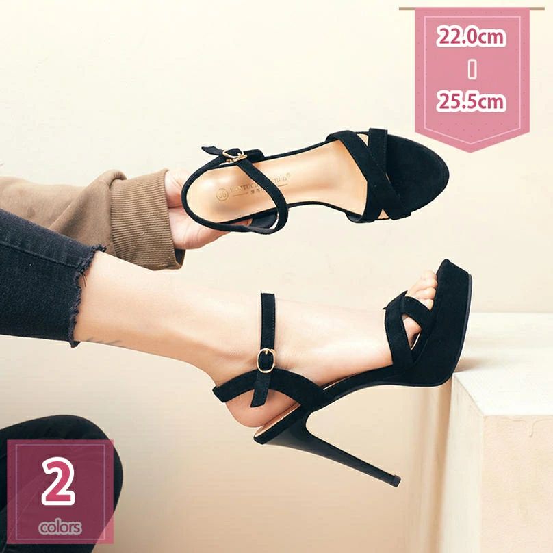 777円OFFクーポン アンクルストラップ サンダル 痛くない 脱げない 歩きやすい キャバ サンダル 13センチヒール 美脚 結婚式 ストラップ オープントゥ スエード ストーム ドレス パーティ ハイヒール ピンヒール ビジネス 厚底 ウェディング holosbird-goods1