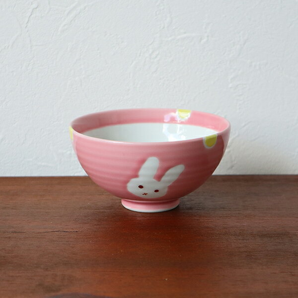 波佐見焼　新うさぎピンク　ミニ茶碗　15-065