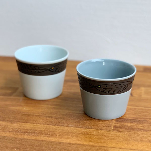 波佐見焼　そば猪口　ルジカ（白・グレー）