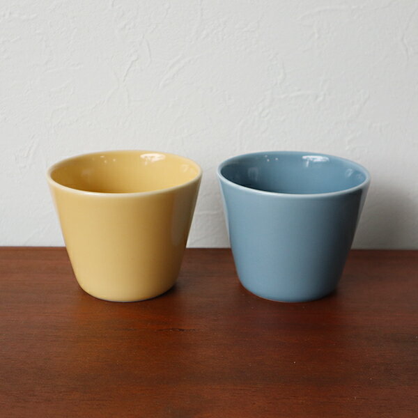 波佐見焼　カップ（ベビーブルー・ブロンド（黄色））26-027