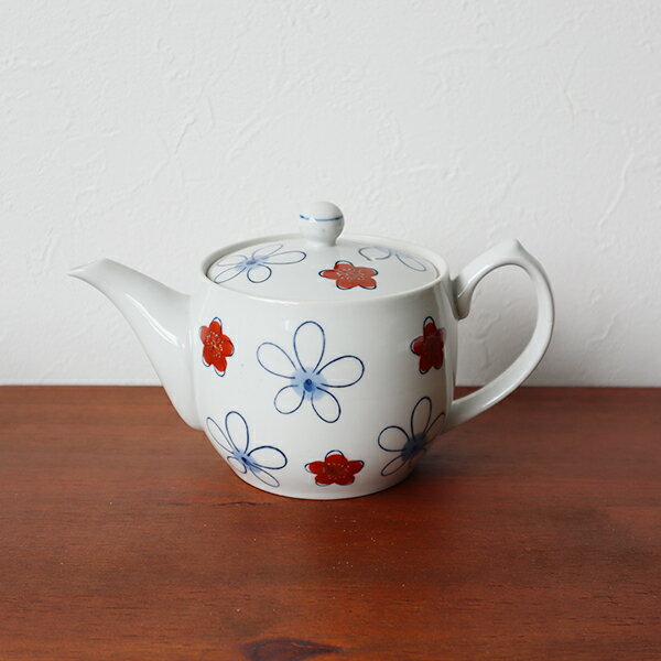 【アウトレット】有田焼　ポット錦舞花　梅（赤）