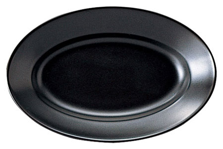 磁器 業務用 【 エクシブ 黒マット 23cmプラター 】 ホテル レストラン カフェ 食器 楕円 陶磁器 カネスズ 美濃焼 楕円皿 洋食 テーブルウェア キッチン 黒 マット 浅皿 オーバル 中皿 シンプル リム リム皿 23 センチ