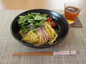 【丼】うずしお《黒 小》 麺鉢・冷麺丼・ざるそば・冷やし中華皿【アウトレット込み】【カフェ】【和食器】【陶器】