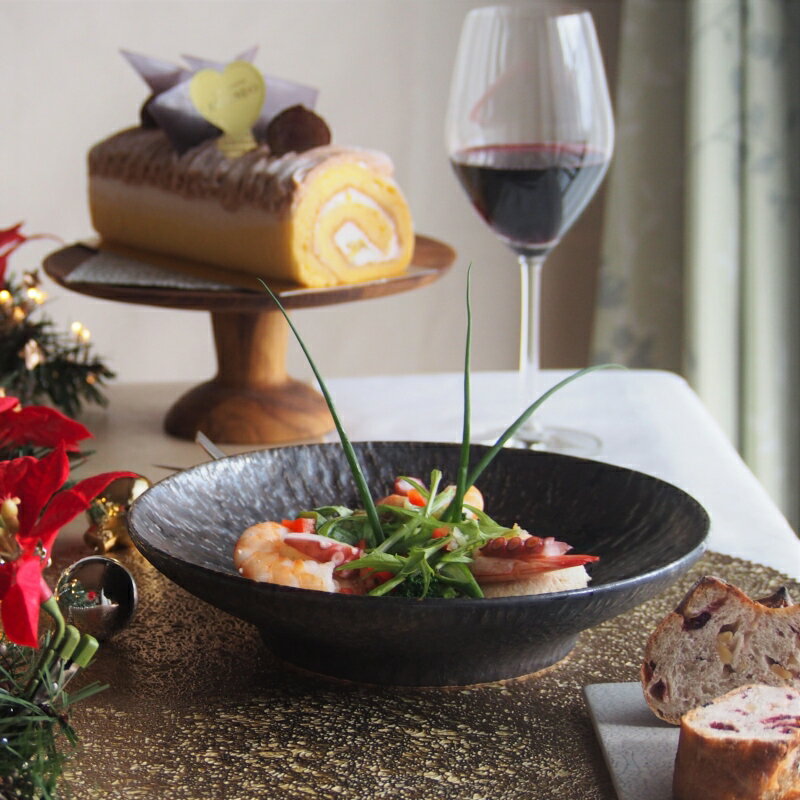 深皿 24cm 煌惑 こうわ 高台 とちり 8寸 ゴールド ブロンズ 洋食 和食 ディナー レストラン 丸のサムネイル