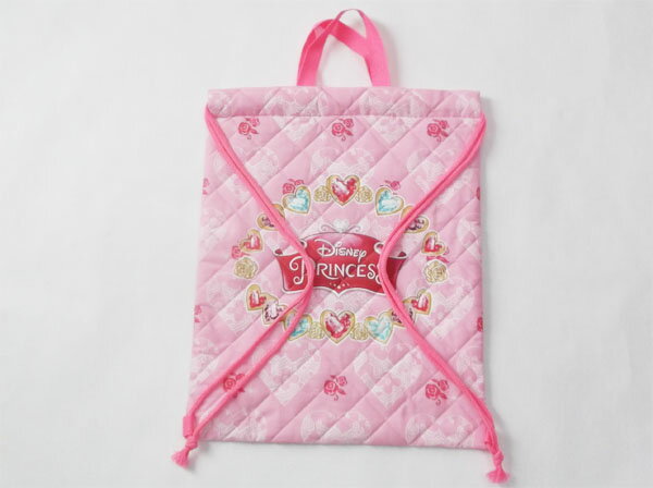 【日本製】[Disney Princess (ディズニープリンセス)]キルトナップサック/リュック/バッグ体操着/着替え/入れ/入園/入学/グッズ/お祝/御祝/誕生日/プレゼント/プリンセス/シリーズ/可愛い/人気/セール/割引/【メール便不可】/ラスト1/【在庫限り】