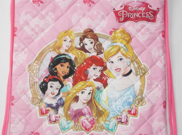 【日本製】[Disney Princess (ディズニープリンセス)]キルトナップサック/リュック/バッグ体操着/着替え/入れ/入園/入学/グッズ/お祝/御祝/誕生日/プレゼント/プリンセス/シリーズ/可愛い/人気/セール/割引/【メール便不可】/ラスト1/【在庫限り】