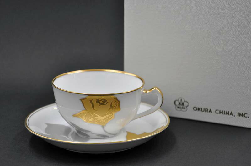 乐天商城 - 大倉陶園　金蝕バラカップ&ソーサー (1客/碗皿)[金蝕薔薇][万俵家][リビングダイニング][華麗なる一族]【送料無料】