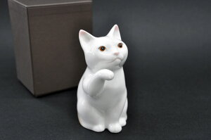 ノリタケ 〜Noritake〜置物「招き猫」小 (右手)[FORTUNE CAT]御祝/内祝/お祝/記念品/縁起物プレゼント/ギフト/贈り物/お返し結婚/新築/開店/開運/招福/千客万来