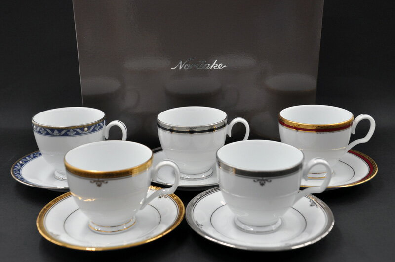 【期間限定品】【クリアランス】ノリタケ 〜Noritake〜ティー・コーヒー碗皿 (5客)【アソート碗皿/1701AST】[カップ&ソーサー][五客]