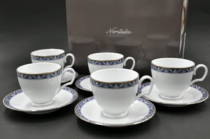 【期間限定品】【クリアランス】ノリタケ 〜Noritake〜ティー・コーヒー碗皿 (5客)[カップ&ソーサー]【パールマジェスティ】【送料無料】