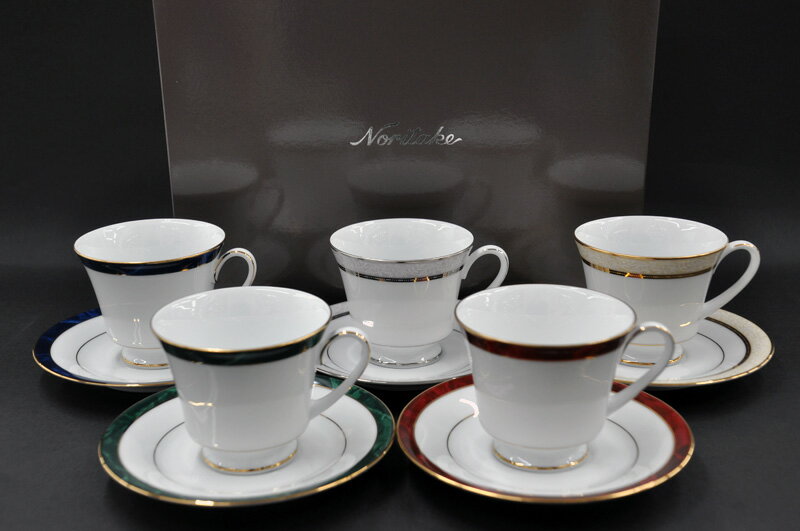 【期間限定品】【クリアランス】ノリタケ 〜Noritake〜ティー・コーヒー碗皿 (5客)【アソート碗皿/1702AST】[カップ&ソーサー][五客]