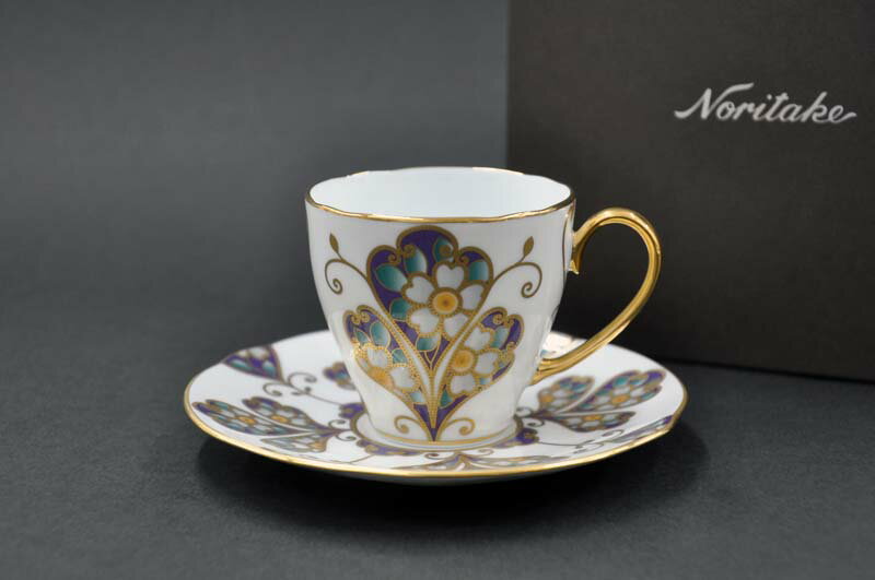 ノリタケ 〜Noritake〜 コーヒー碗皿(雲母金彩花文)オマージュ コレクション(THE HOMAGE COLLECTION) オールドノリタケ