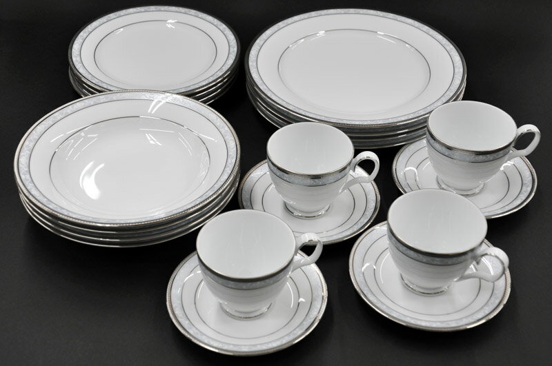 【期間限定品】【送料無料】ノリタケ 〜Noritake〜 20ピースセットハンプシャープラチナ (HAMPSHIRE PLATINUM)