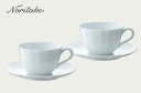 ノリタケ 〜Noritake〜 カップ＆ソーサーセットペア(2客)シェール ブラン(CHER BLANC)