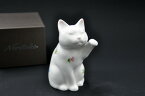 ノリタケ 〜Noritake〜置物「招き猫」小 (左手) [花柄][FORTUNE CAT]御祝/内祝/お祝/記念品/縁起物プレゼント/ギフト/贈り物/お返し結婚/新築/開店/開運/招福/千客万来