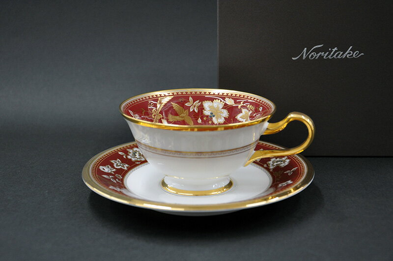 ノリタケ 〜Noritake〜 ティー・コーヒー碗皿(1客)カップ&ソーサー(海老茶)サブライム(SUBLIME)プレゼント 贈り物 ギフト 誕生日 母の日 父...