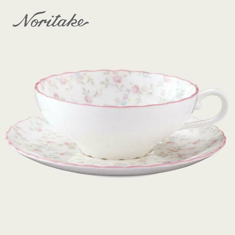 ノリタケ 〜Noritake〜 ティー碗皿 (キューティーローズ)紅茶碗・カップ＆ソーサー御祝/お祝/贈り物/ギフト/プレゼント/誕生日/母の日/父の日/敬老の日/クリスマス/内祝/引出物/記念品/上品/来客/アフタヌーン・ティー/アフタヌーンティー/Afternoon Tea