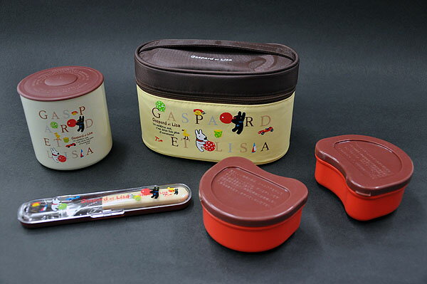 【SALE10%OFF】リサとガスパールステンレス保温ジャー付ランチセット(LG)お弁当箱/ランチ/ご飯ケース/菜入れ/フォーク/ケース付/ランチバッグ/お祝/...