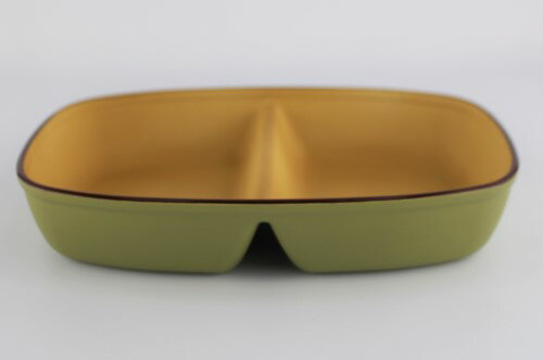 深仕切り 二つ仕切 ランチプレート グレー プラスチック 樹脂製 食器 仕切り付 皿 深め 深皿 おしゃれ マットカラー(3)