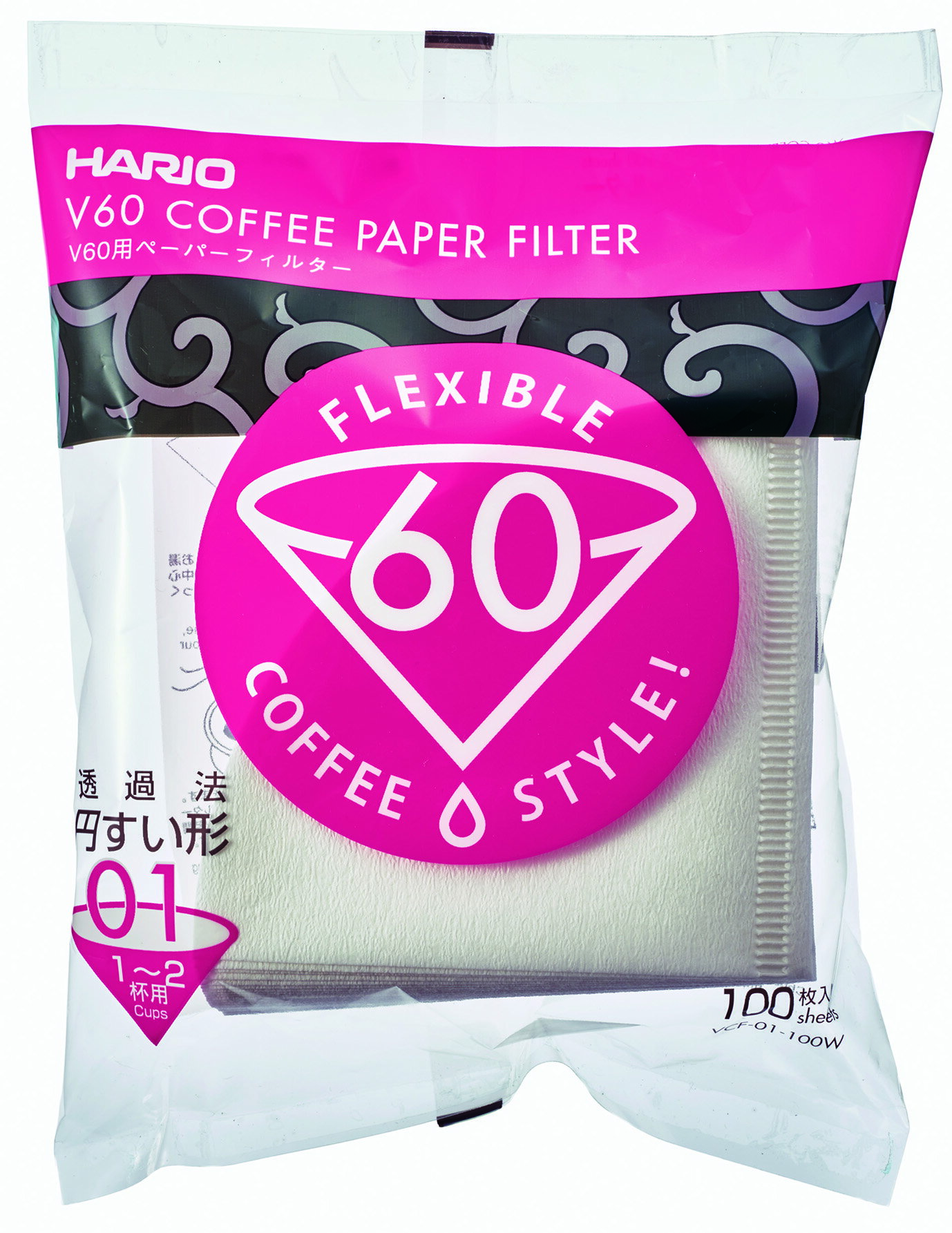 ハリオ HARIO V60用ペーパーフィルター01W 100枚入 コーヒーペーパーフィルター