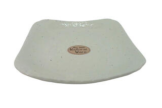 雪粉引　四角50皿 定番商品