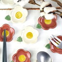 箸置き 椿 つばき 美濃焼 食器 おしゃれ 陶器 手作り 手びねり たたら作り かわいい 2種類