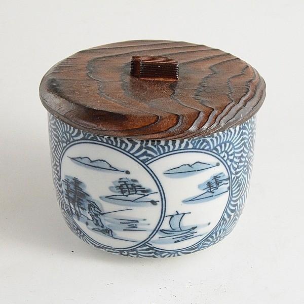 Rakuten - ご飯器/中鉢/山水画 木蓋つき
