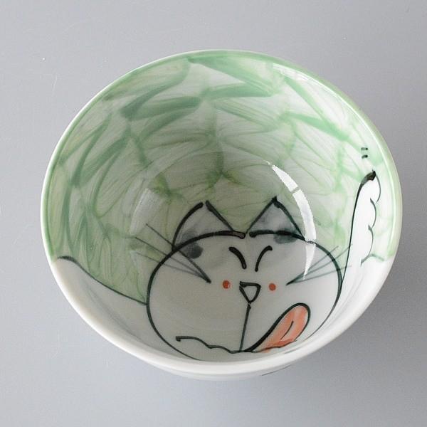 ご飯茶碗飯碗手描き猫笑い猫招き猫深型