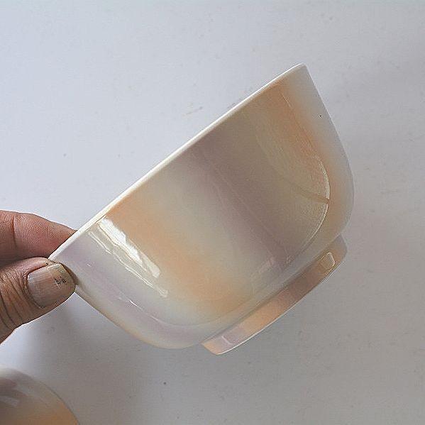 蓋つき碗 十草 オレンジとパープル 4個セット