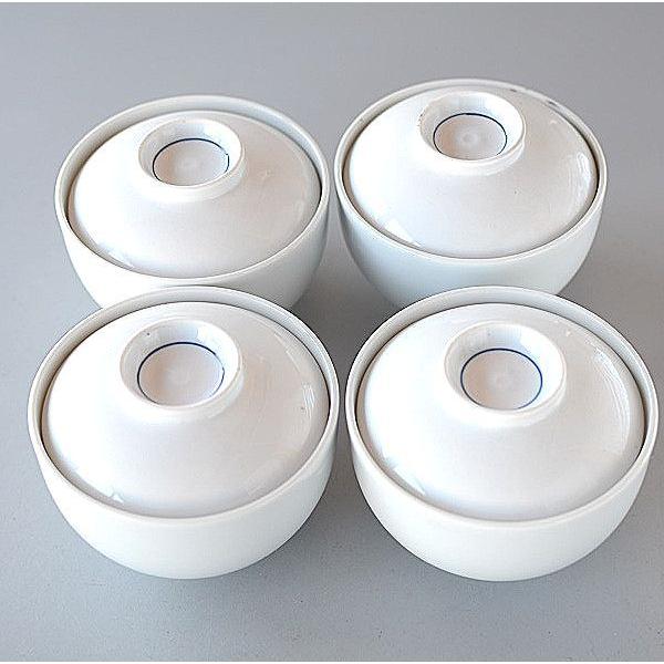 蓋つき碗 白 深型 4個