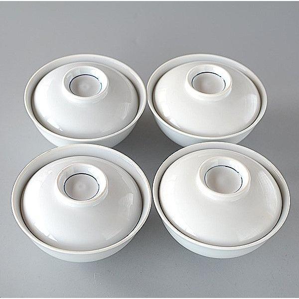 蓋つき碗 白 浅型 4個