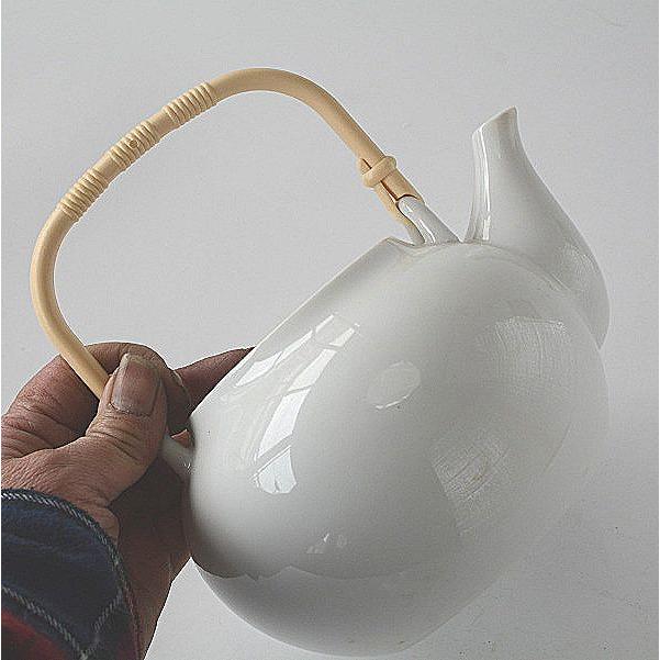 うつわ生活の急須 土瓶 真っ白 つる 茶漉しつき｜アングル3